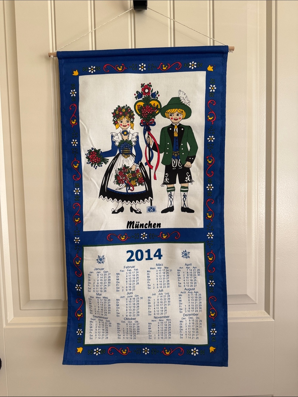 2014 München (Munich) Fabric Calendar Wall Hanging